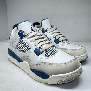 Nike Air Jordan 4 Retro ‘Military Blue’ Kids Sneakers BQ7669-141- SZ 13 C